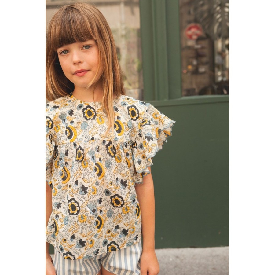 LOUIS LOUISE Blouses, Shirts, Tee-Shirts | Tunic Jasmin Cotton Veil Indian Flower