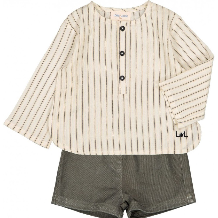 LOUIS LOUISE Shirts, Tops Baby Boy | Shirt Oncle Cotton Crepe Stripe