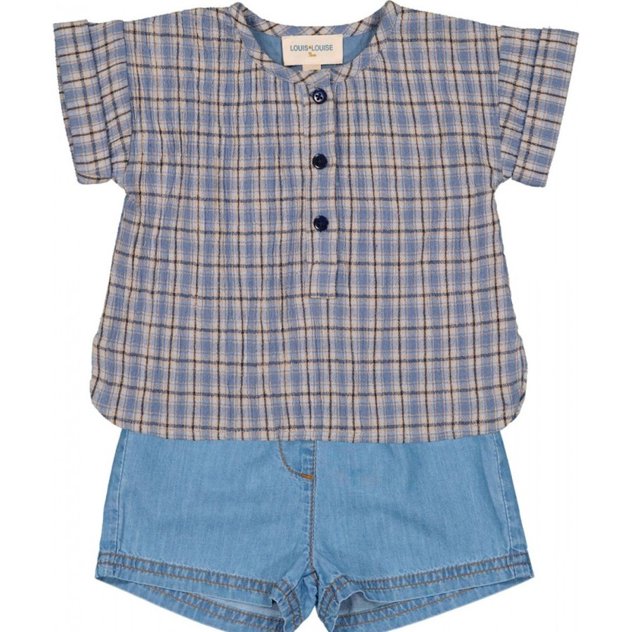 LOUIS LOUISE Shirts, Tops Baby Boy | Shirt Saul Cotton Crepe Tartan